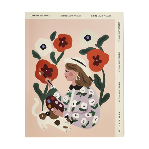 Libreta con lomo y tapa de papel 140 hojas 16.5x1.5x21 cm