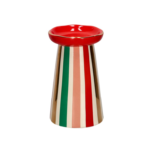 Candelabro de cerámica navideño 9x14 cm