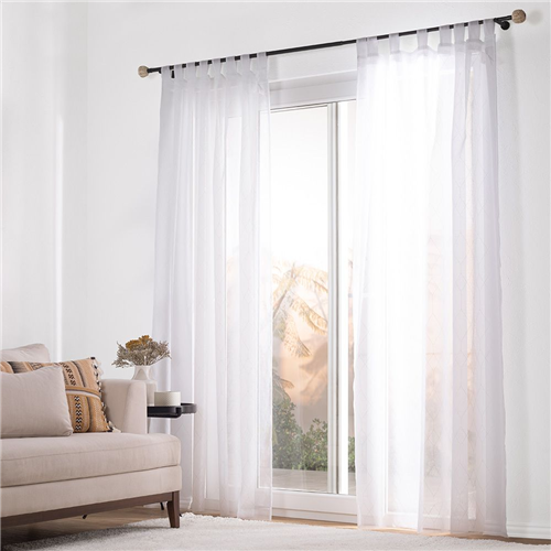 Set 2 Cortinas Visillo Velo Estampado Trama con ojillos 140x240 cm