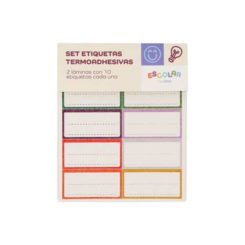 Set de etiquetas escolares termo adhesivas