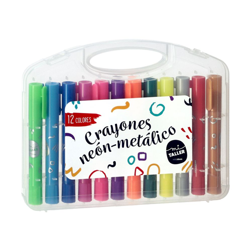 Set 12 Crayones de Témpera Sólida Neon Metálicos