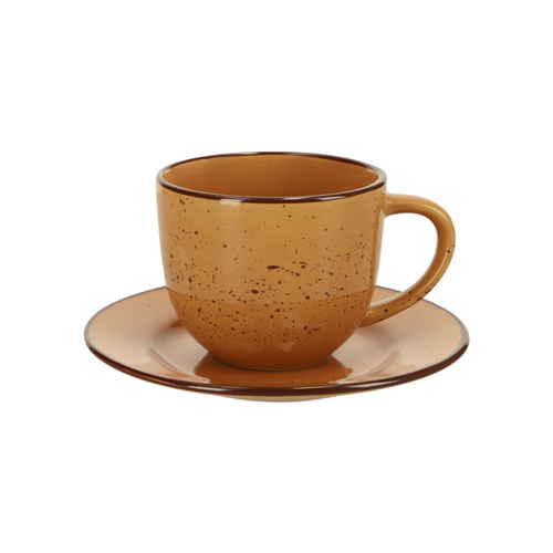 Taza Té Cerámica Rústico con Plato 220 ml