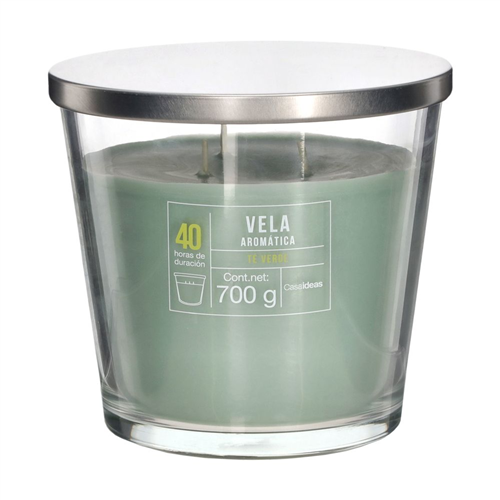 Vela Vidrio Rústica Té Verde 700 g