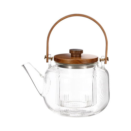 Tetera de borosilicato con tapa madera 800 ml