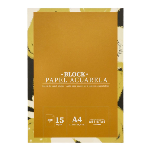 Block con papel acuarela 21x1x29.7 cm A4