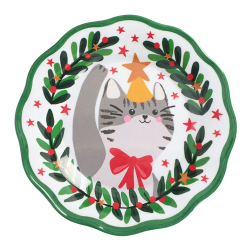 Plato de melamina con diseño navideño 21.5 cm