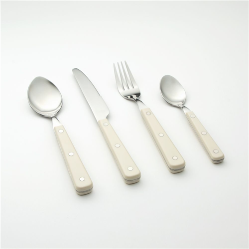 Set de cubiertos con base de color 24 piezas