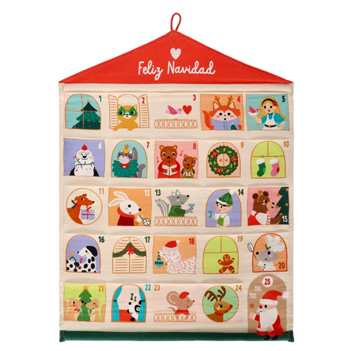 Calendario adviento de tela 52x63 cm