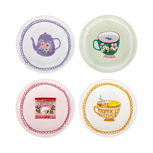 Set de 4 Platos para el té diámetro 7 cm