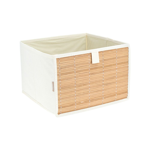 Caja Bambú - algodón 28x28x19 cm