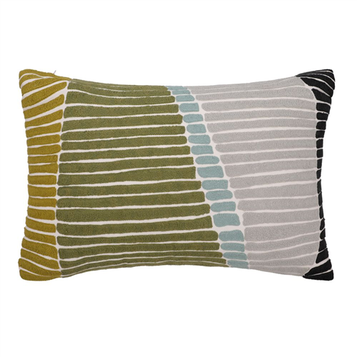 Cojín de algodón con bordado crewel 60x40 cm