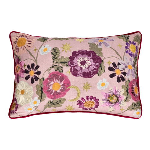 Cojín de algodón bordado 60x40 cm