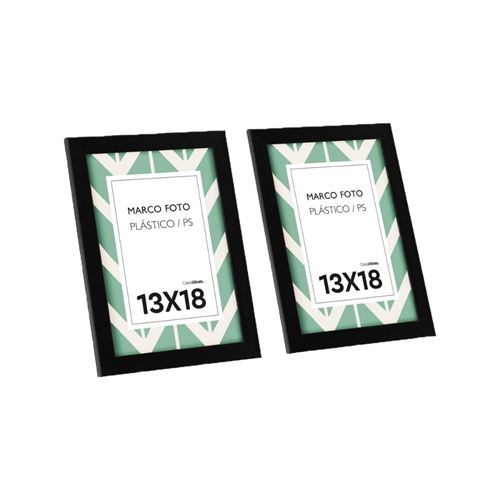 Set 2 Portarretratos plástico PS 15x3x20 cm
