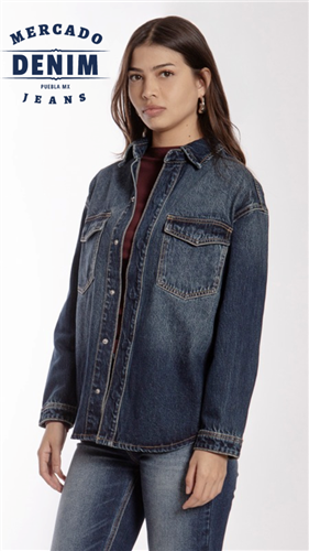 Varsity Denim Overshirt / BL7131