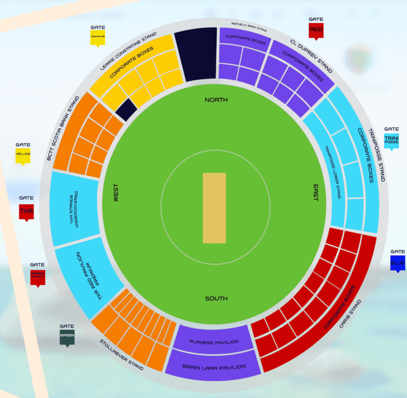 Seat plan (Queens Park Oval)
