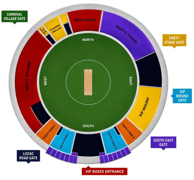 Seat plan (Warner Park Cricket Stadium)