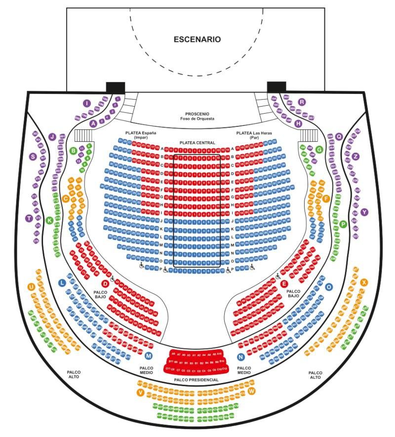 Seat plan (Teatro del Bicentenario de San Juan)
