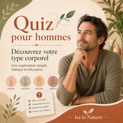 Quiz pour hommes Isa la Naturo pour découvrir son type corporel dans une approche éducative et bien-être
