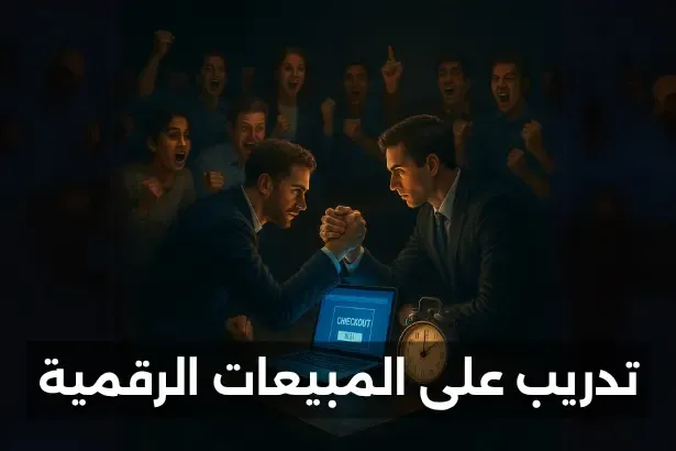 شباب وشابات يحضرون عرض تدريبي عن المبيعات الرقمية