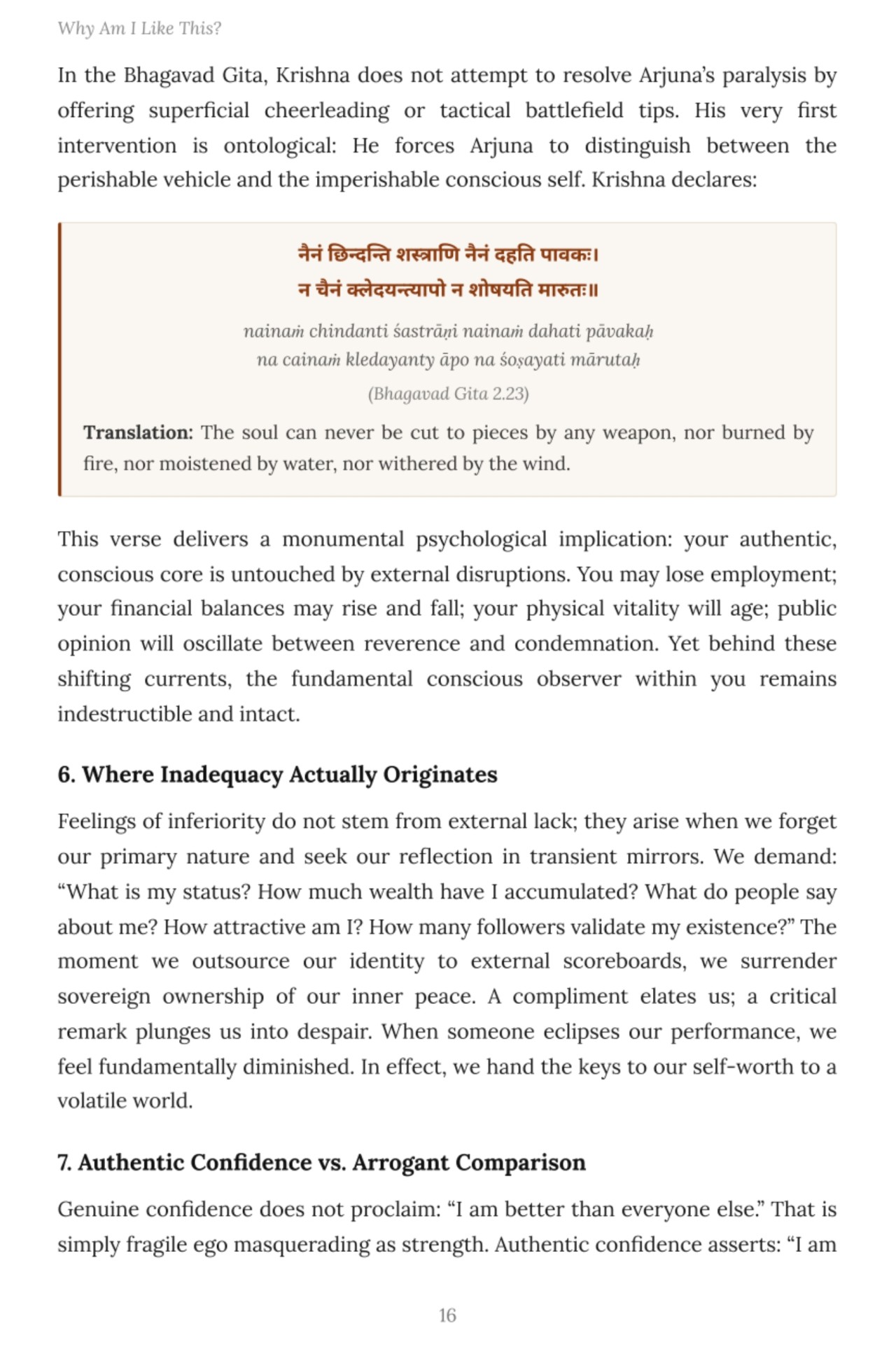 Why Am I Like This? — Perspective from the Gita