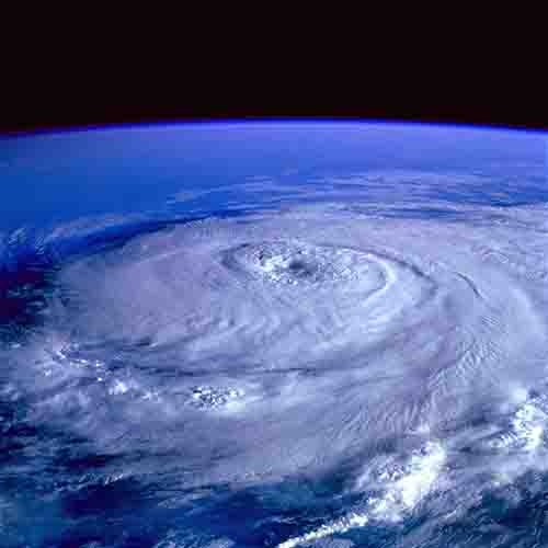A view from the above of a cyclone