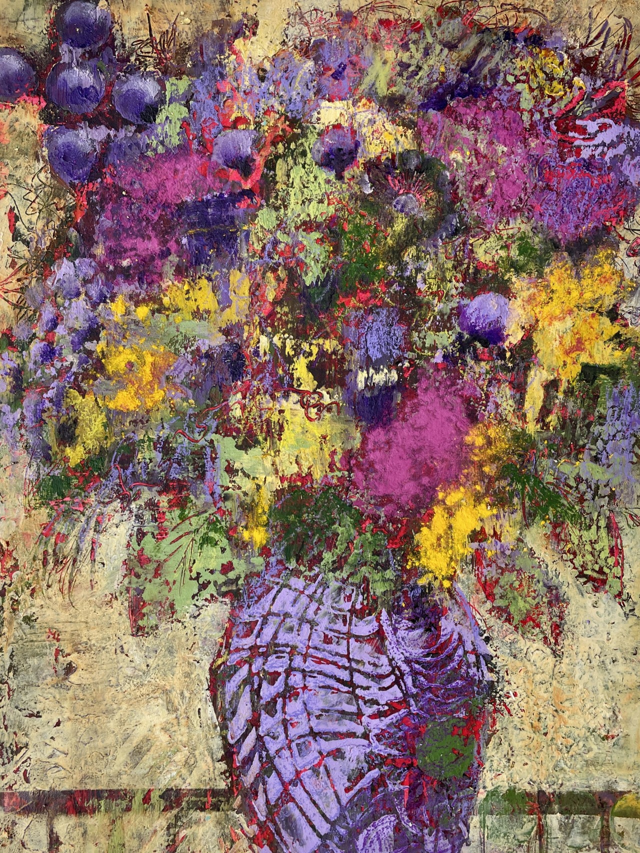 Abstract Flowers in Acrylics and Powerwax