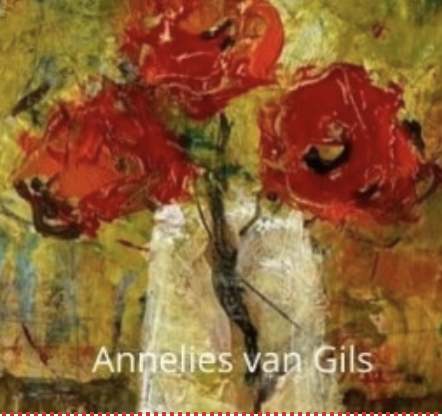 Charming abstract flower art with layered textures