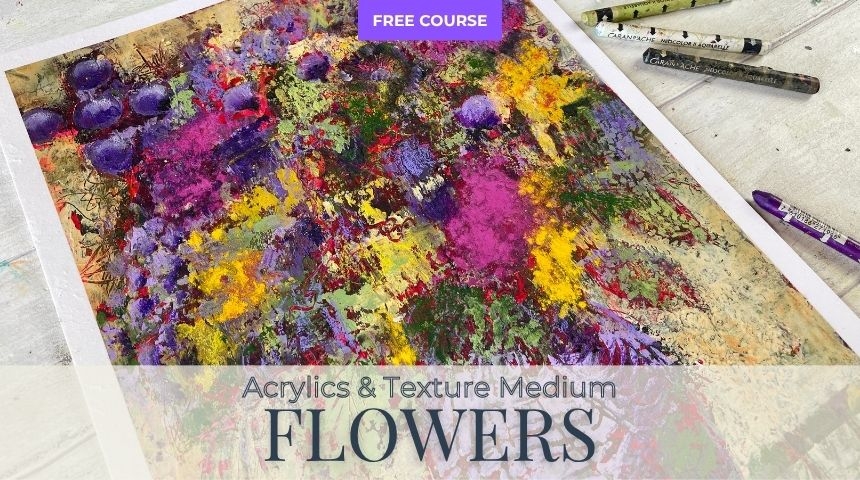 Abstract Flowers in Acrylics & Powerwax