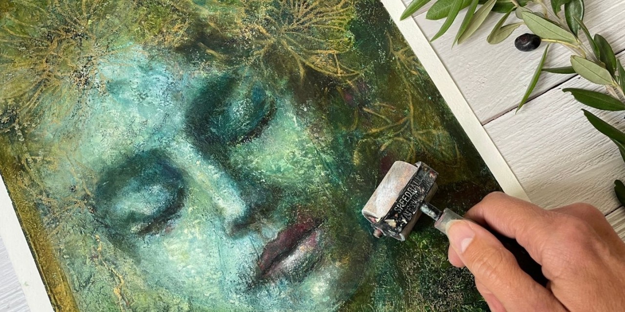 Cold wax painting by Marina