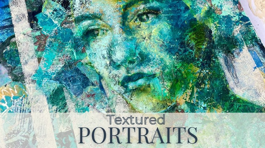 Textured Portraits in oils and acrylics