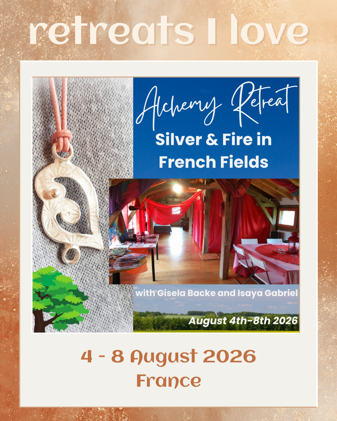 retreats I love - glow well compass - alchemy retreat - silver and fire in french fields