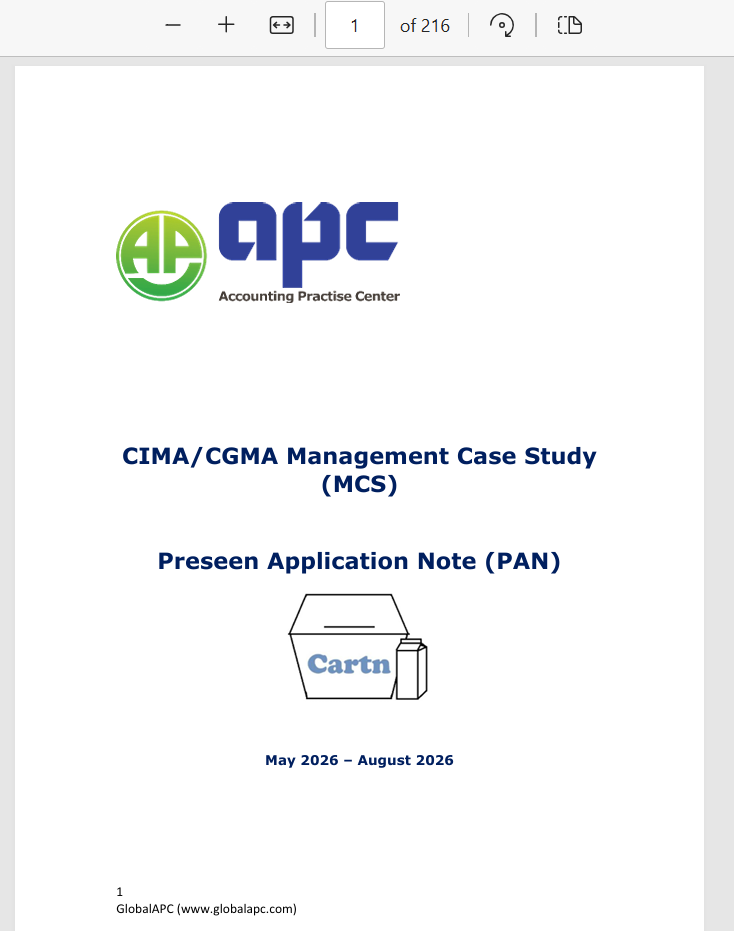 Sample page from GlobalAPC CIMA MCS Preseen Application Note — Cartn case May 2026