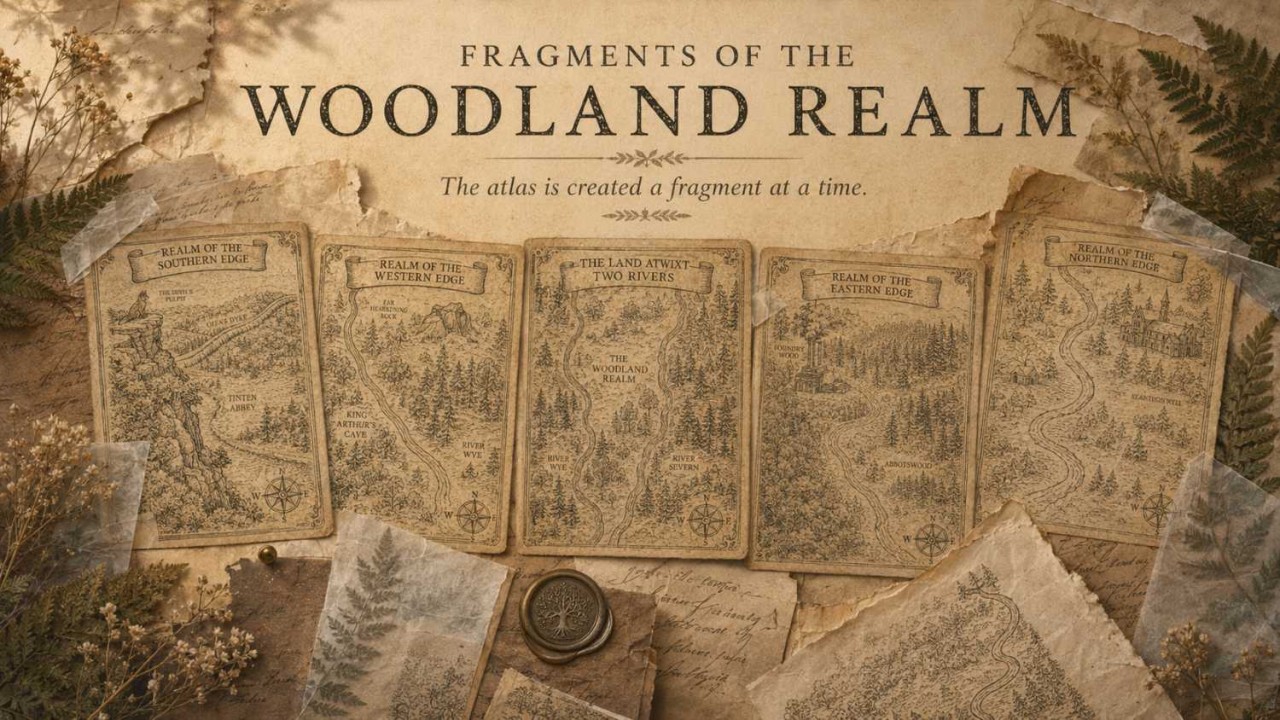 Fragment maps of the Woodland Realm showing fox guardian territories