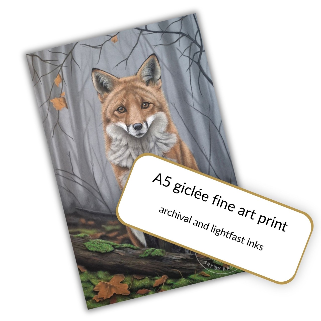 A5 British wildlife fine art print from the Woodland Realm monthly art subscription