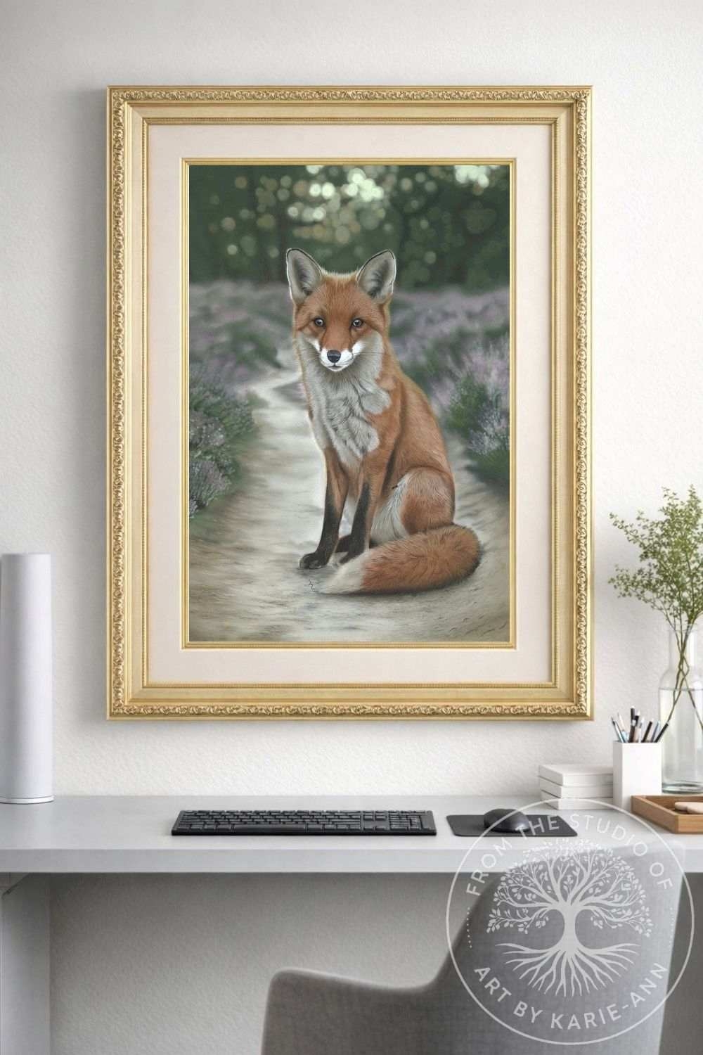 framed fox artwork