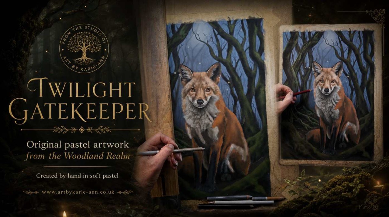 original fox art in pastel