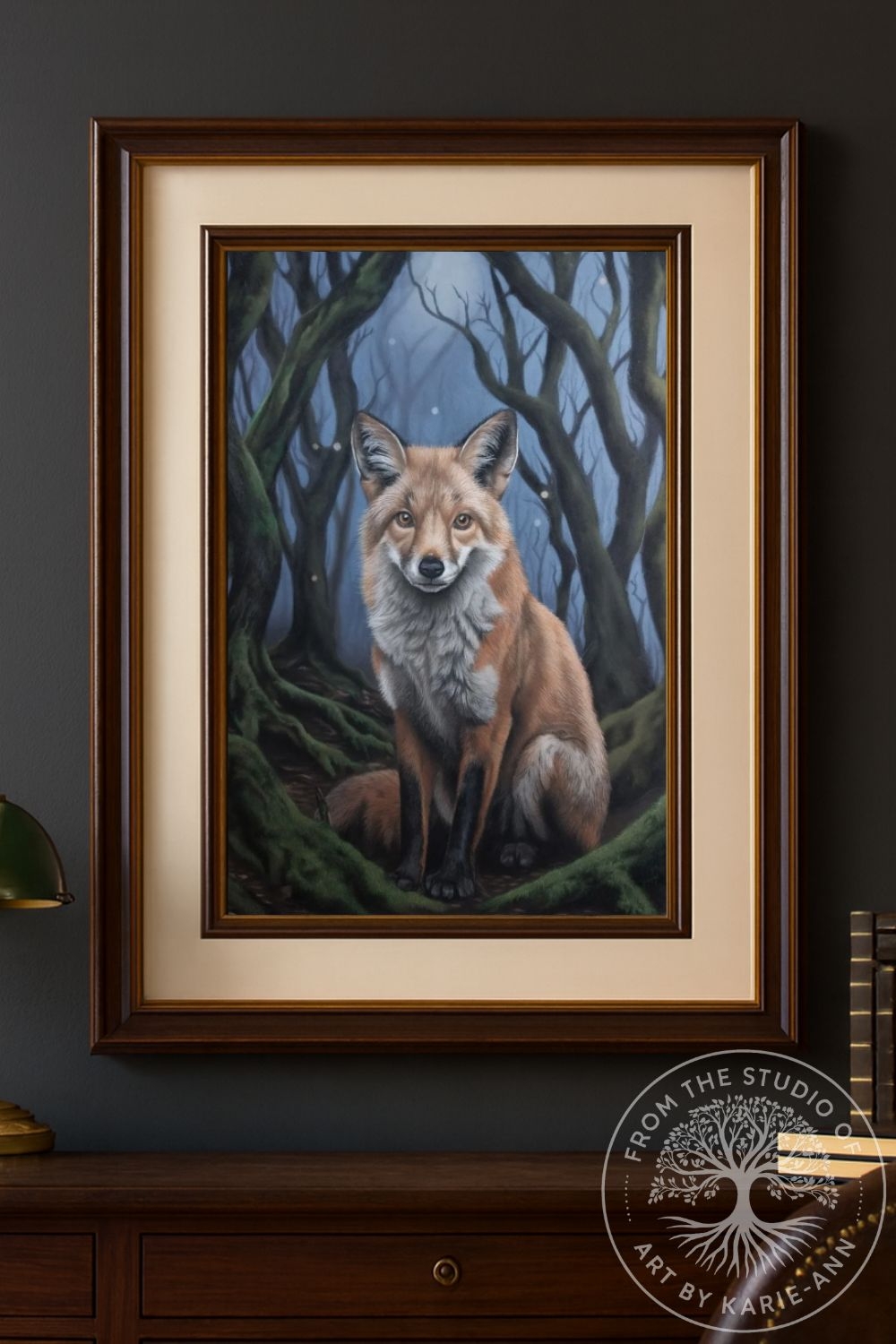 framed fox artwork