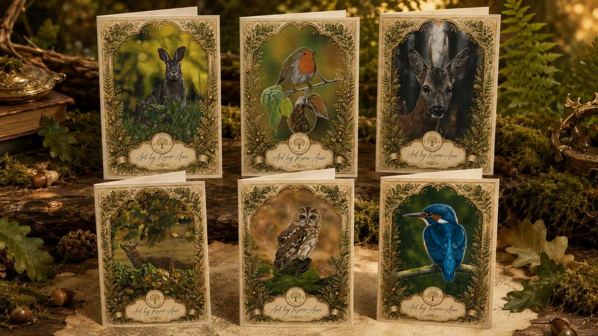 Six British wildlife printable greeting cards