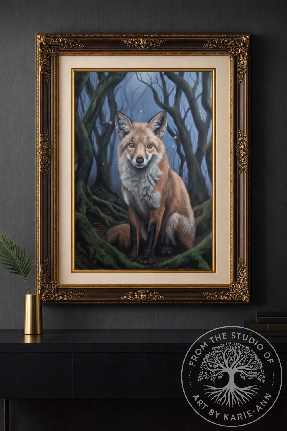 - British wildlife art print – fox – Forest of Dean