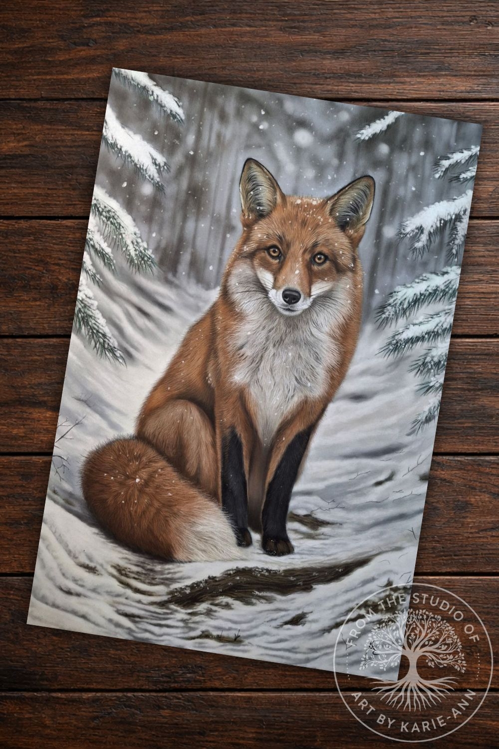 British wildlife fine art illustration of a Woodland Realm Guardian in a natural mythic landscape.