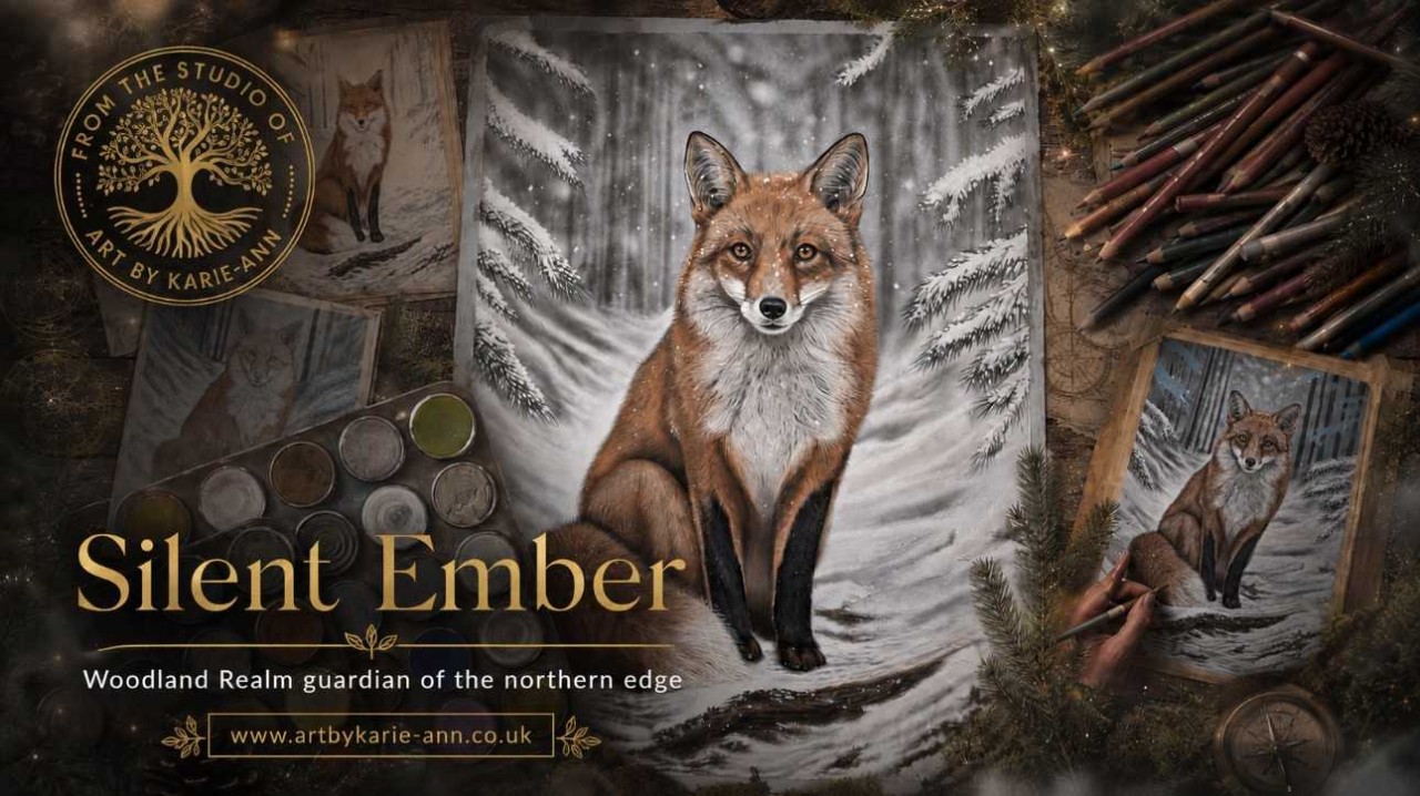 pastel drawing fox art from the woodland realm