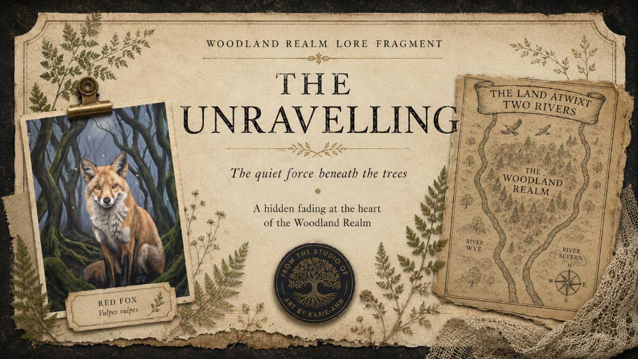 The Unravelling Woodland Realm fox illustration