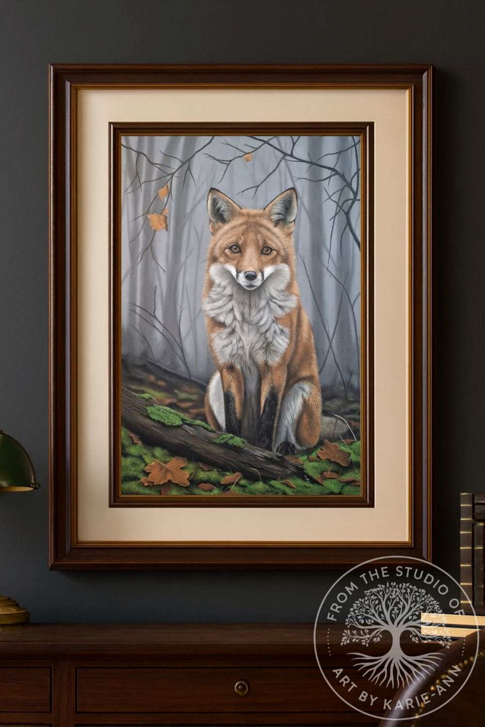 framed fox artwork