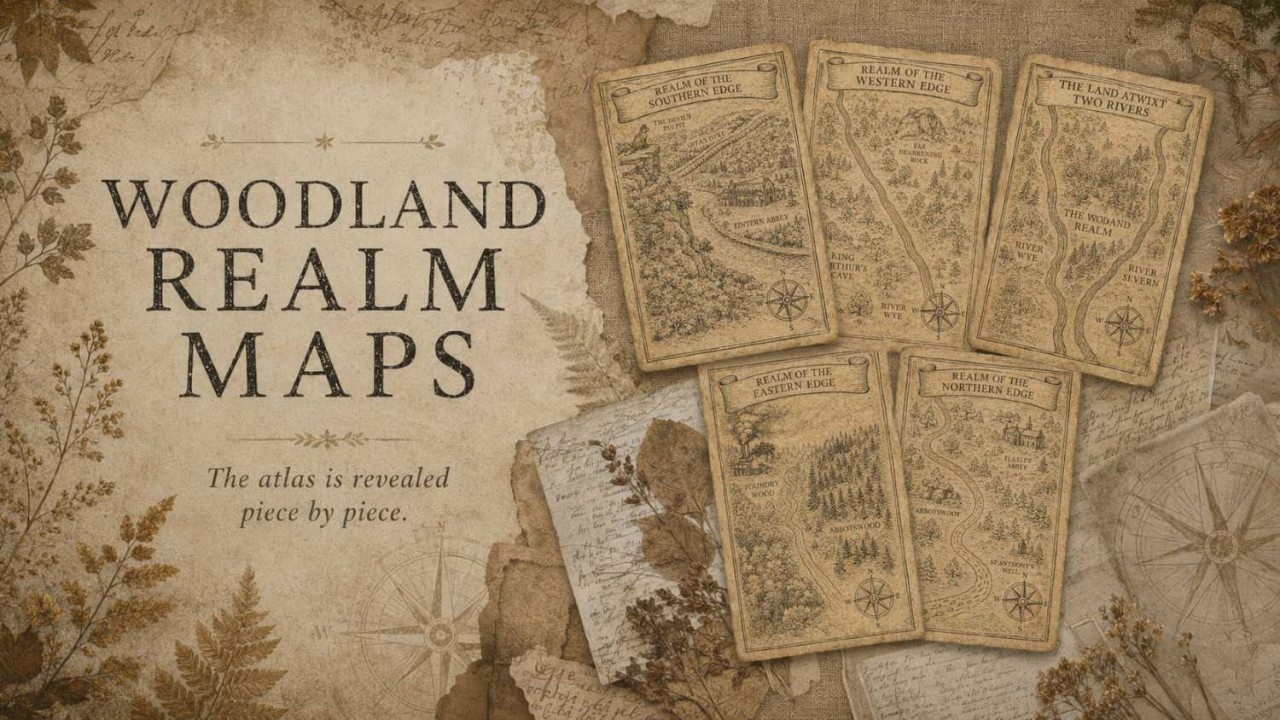 Woodland Realm maps and fragment map artwork