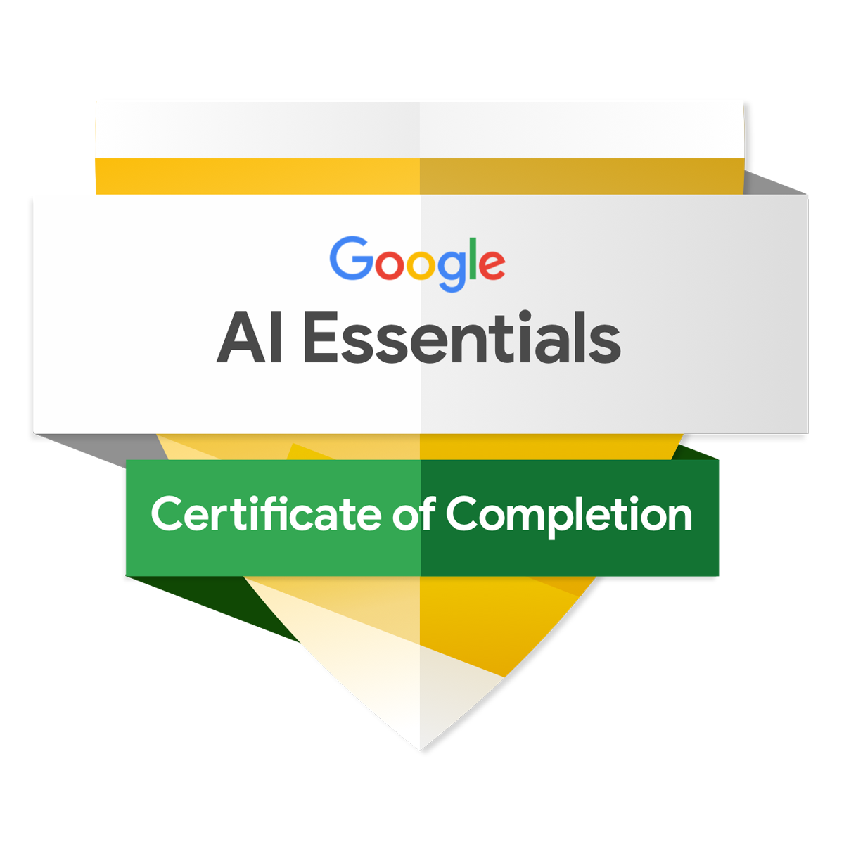 Google AI Essentials Certificate of Completion