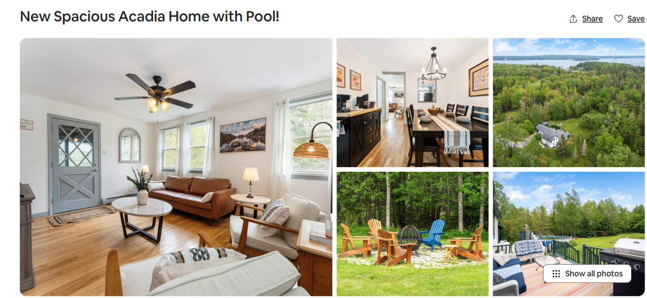 short-term rental postcard for acadia, maine