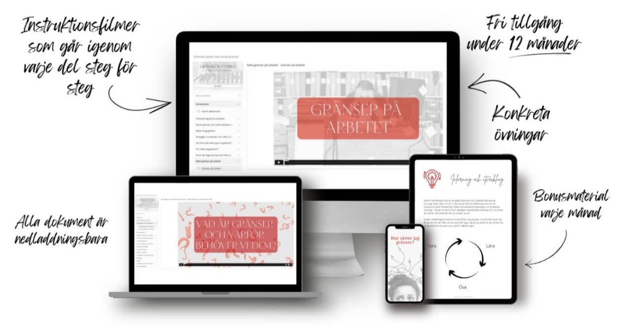 Gränslabbet onlinekurs i sunda gränser – instruktionsfilmer, övningar och bonusmaterial