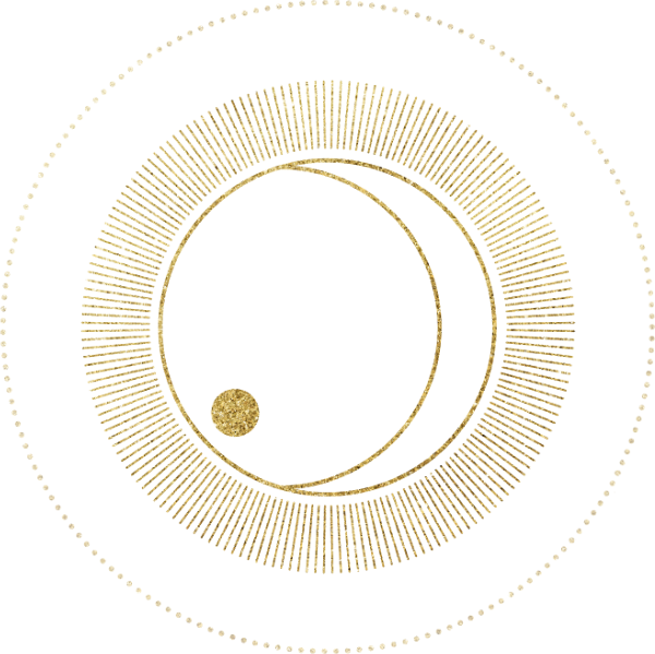 golden sun and moon illustration