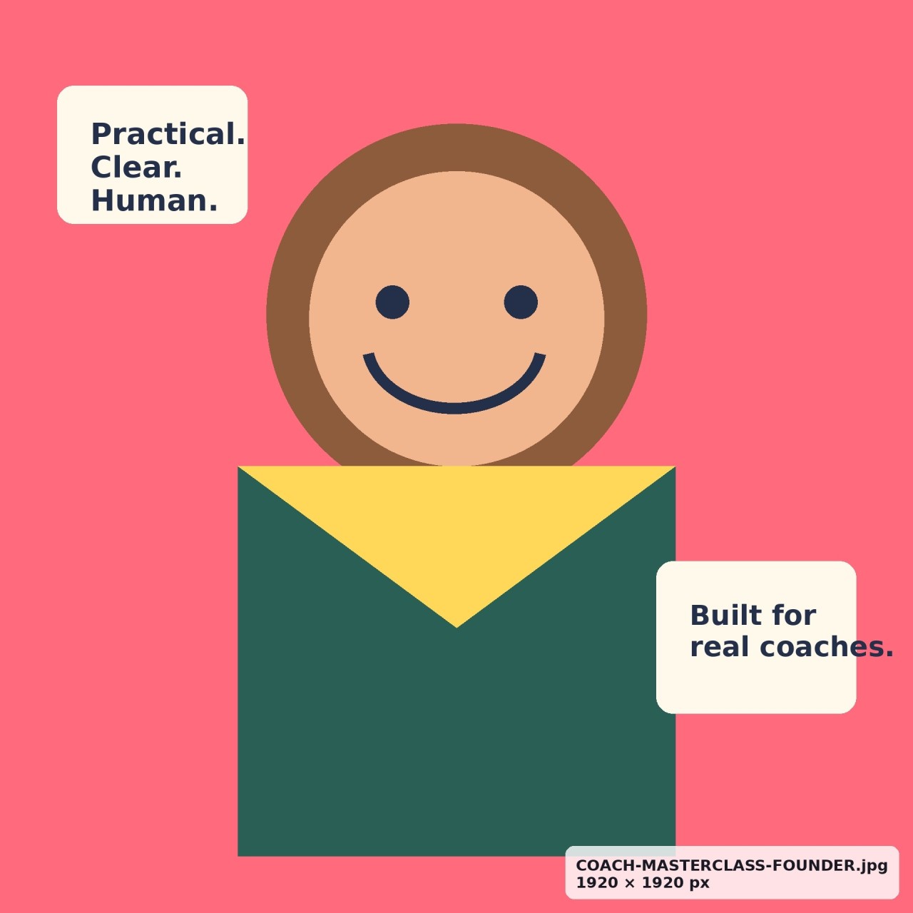 Colourful illustrated portrait placeholder for the course founder