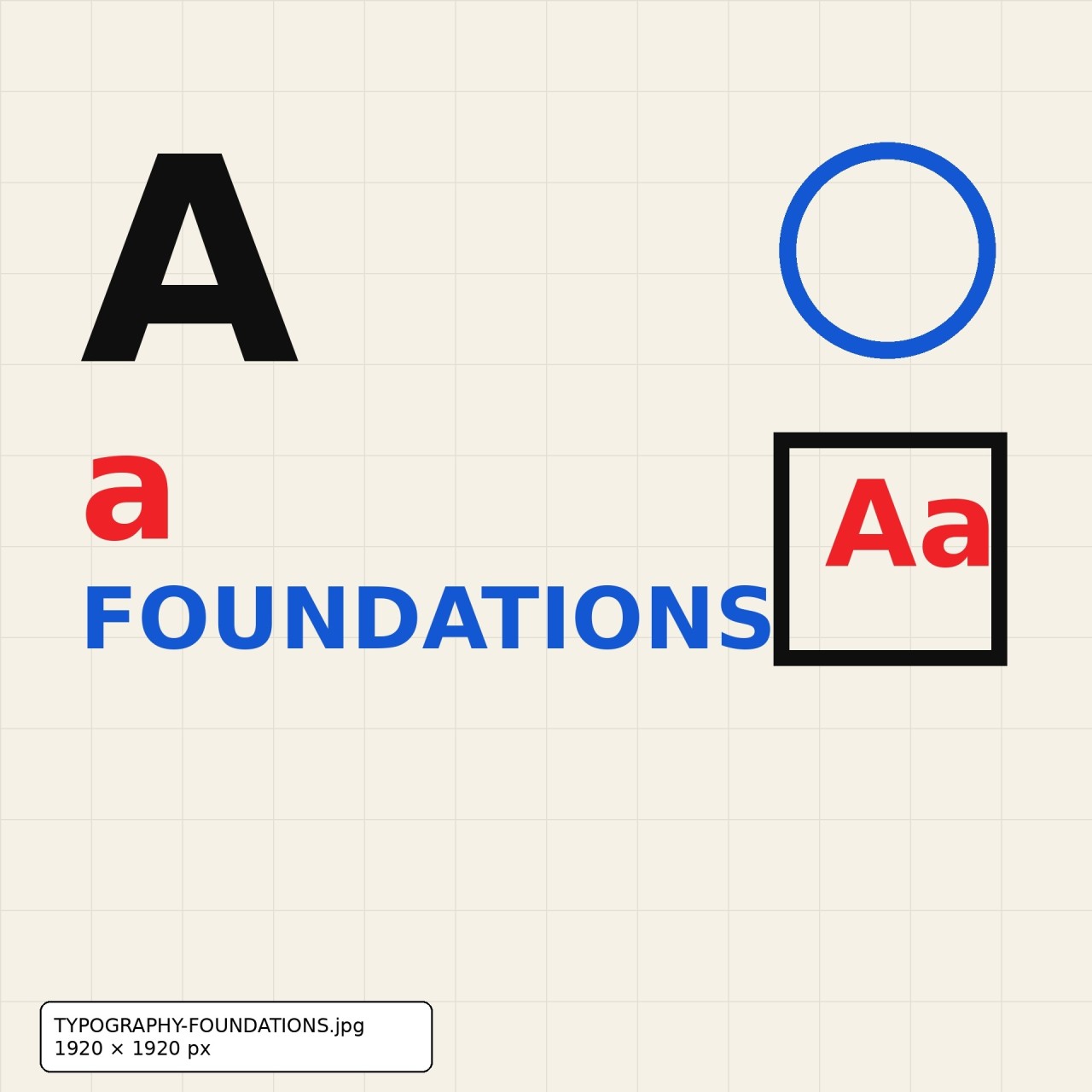 Bold typographic artwork for the Typography Foundations course